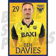 Oxford United FC Ben Davies 25/26 Headshot Poster