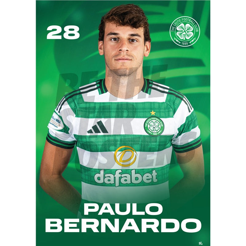 Celtic FC Paulo Bernardo 25/26 Headshot Poster