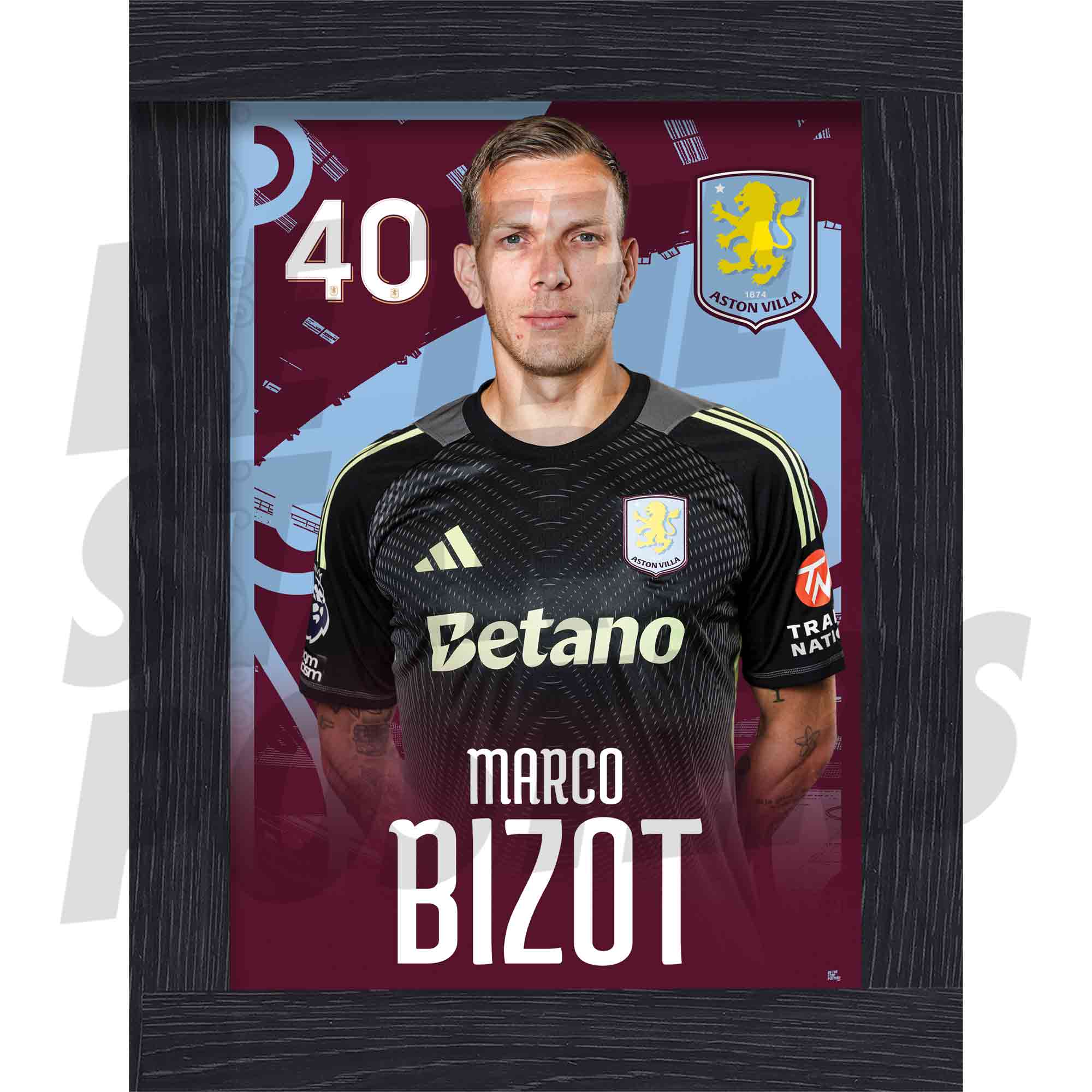 Aston Villa FC Marco Bizot 25/26 Headshot Poster