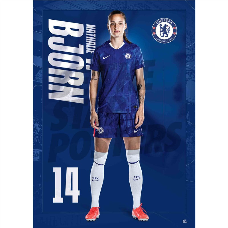 Chelsea Women FC Nathalie Bjorn 25/26 Headshot Poster
