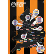 My Football Tour Map A2 Poster - Orange / Black