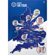 My Football Tour Map A2 Poster - Blue / White - Blues On Tour