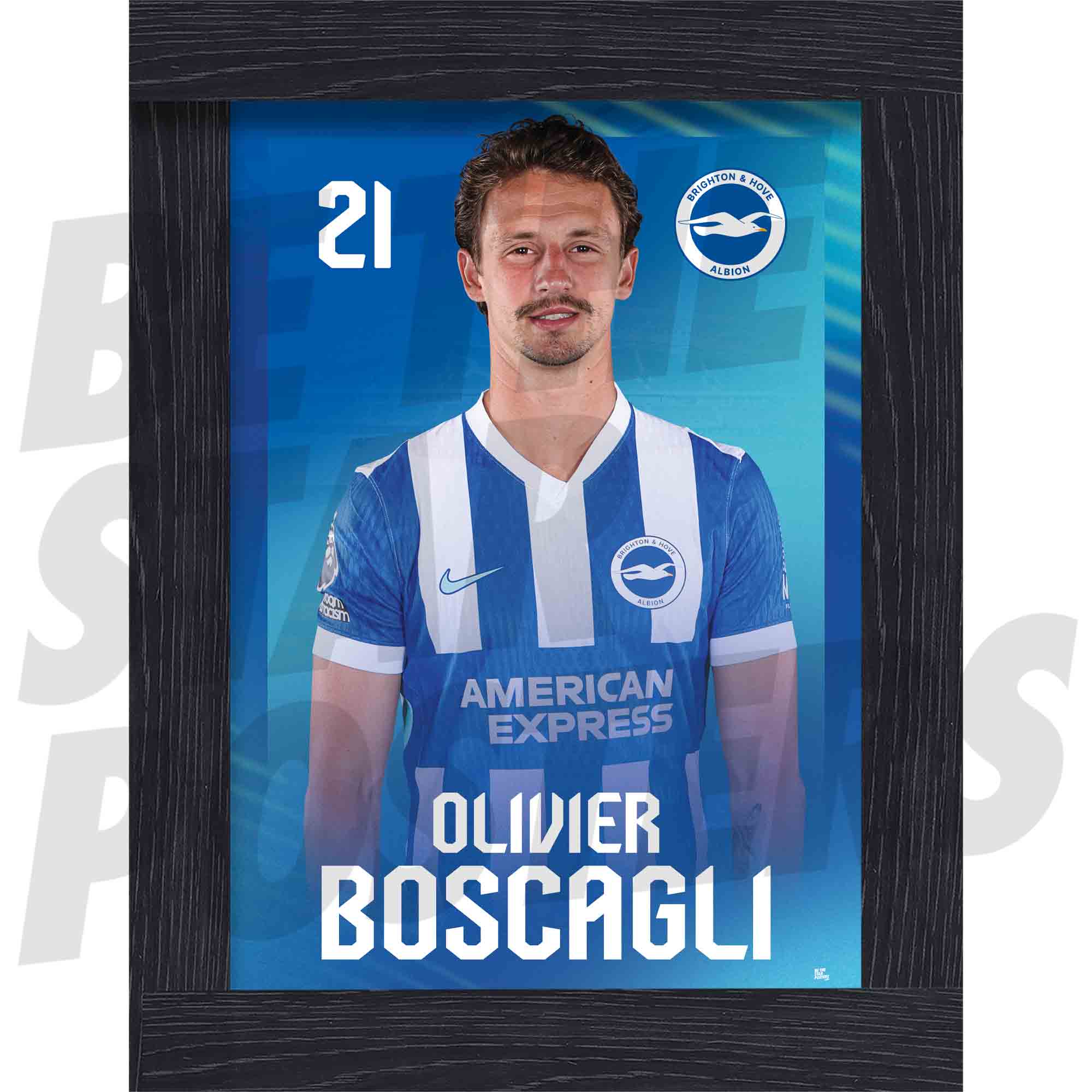 Brighton & Hove Albion FC Oliver Boscagli 25/26 Headshot Poster