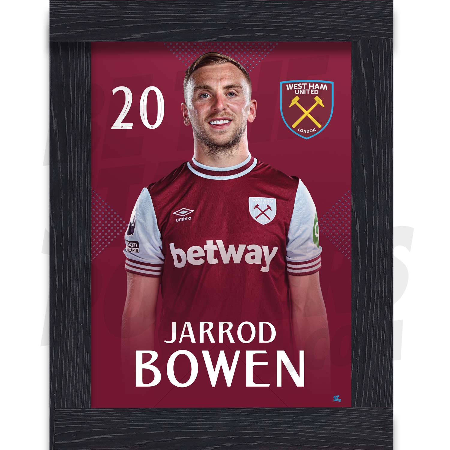 West Ham United FC Bowen 24/25 Headshot Poster