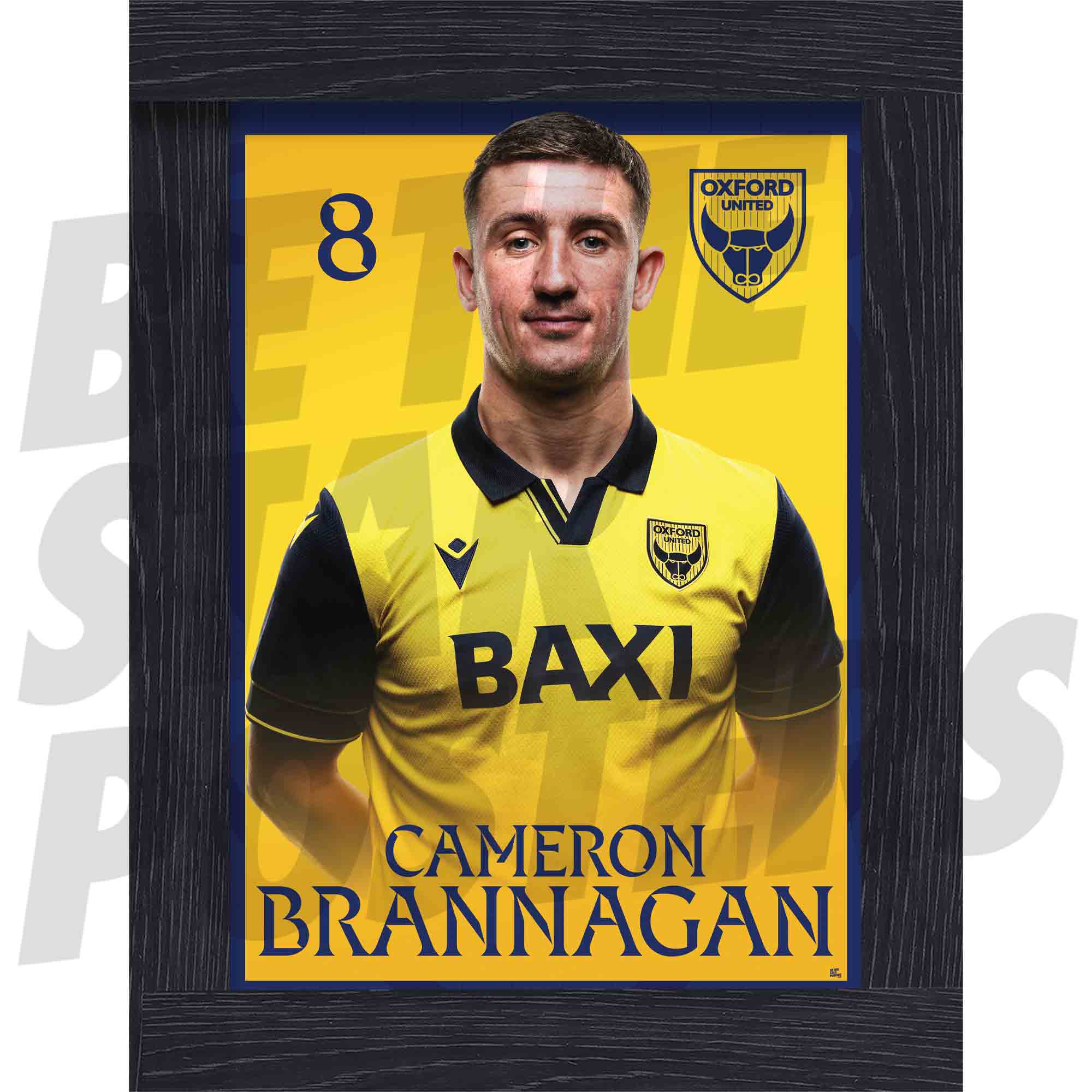 Oxford United FC Cameron Brannagan 25/26 Headshot Poster