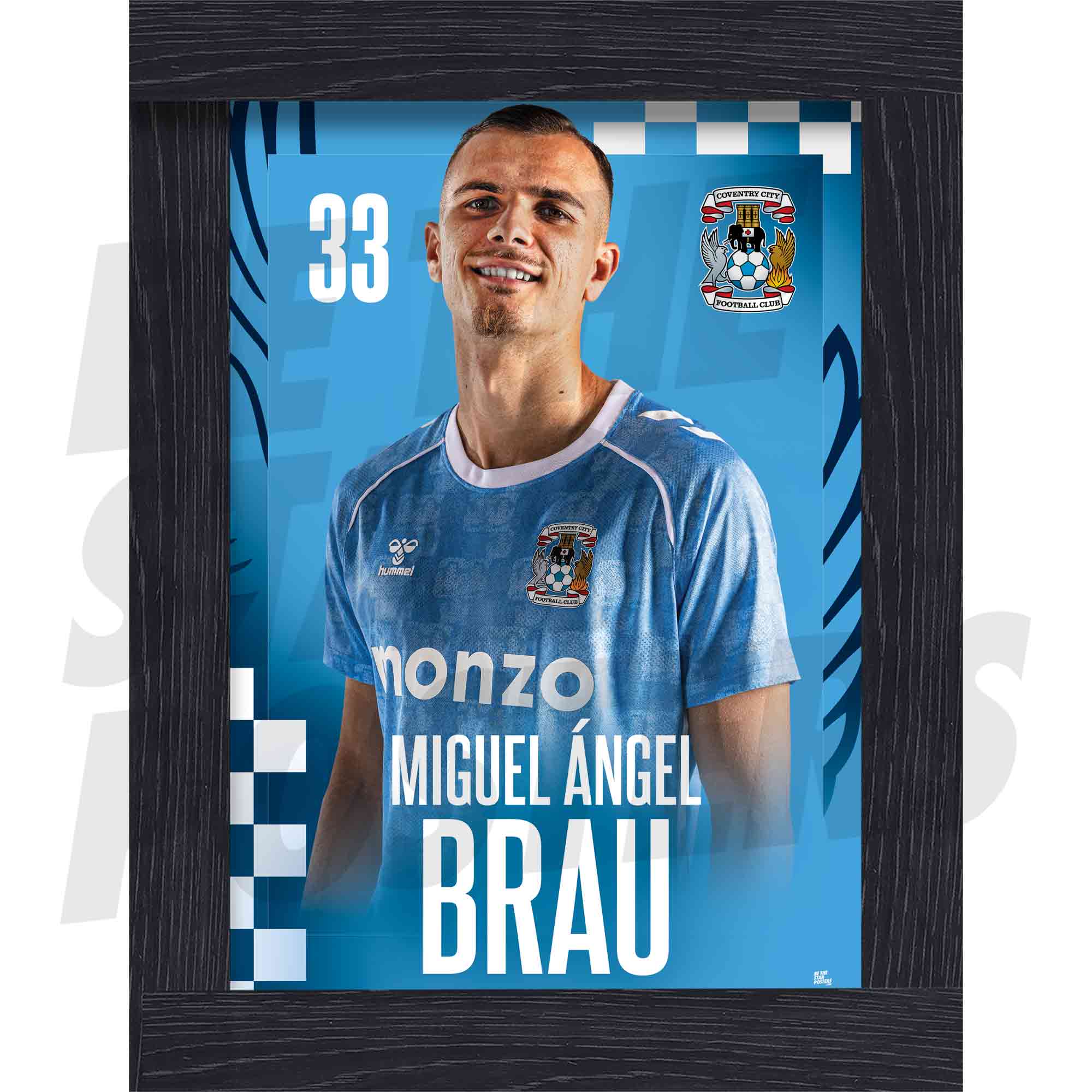 Coventry City FC Miguel Angel Brau 25/26 Headshot Poster