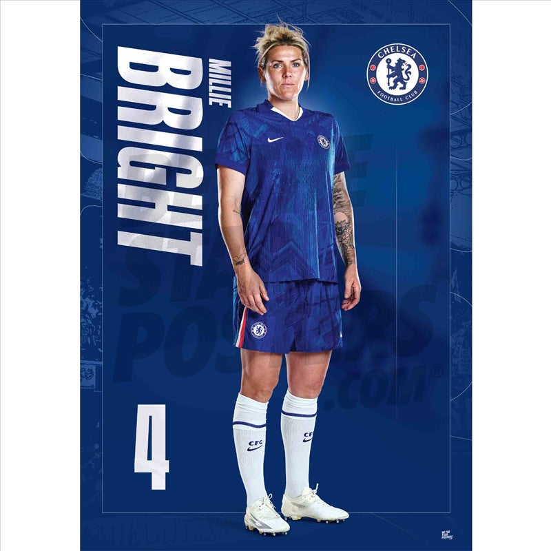 Chelsea Women FC Millie Bright 25/26 Headshot Poster
