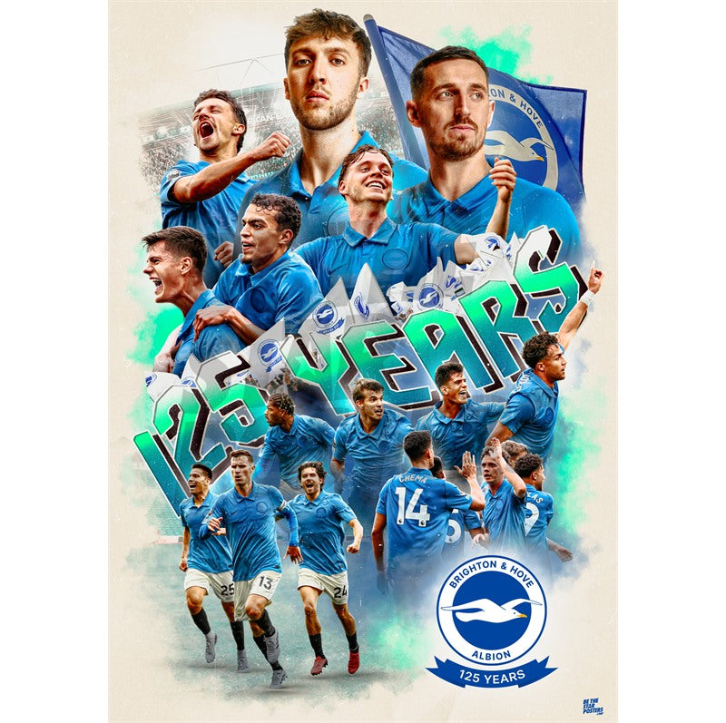 Brighton & Hove Albion 26/27 125th Anniversary Squad Montage Poster