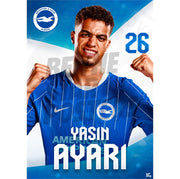 Brighton & Hove Albion Yasin Ayari 26/27 Headshot Poster