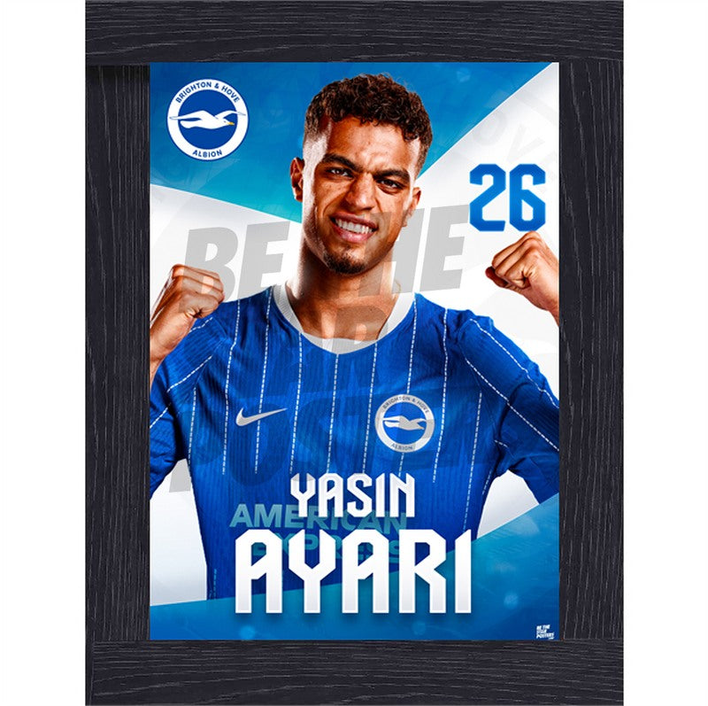 Brighton & Hove Albion Yasin Ayari 26/27 Headshot Poster