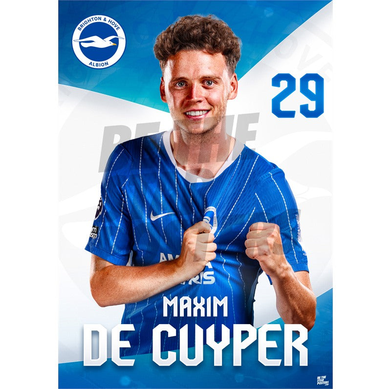 Brighton & Hove Albion Maxim De Cuyper 26/27 Headshot Poster