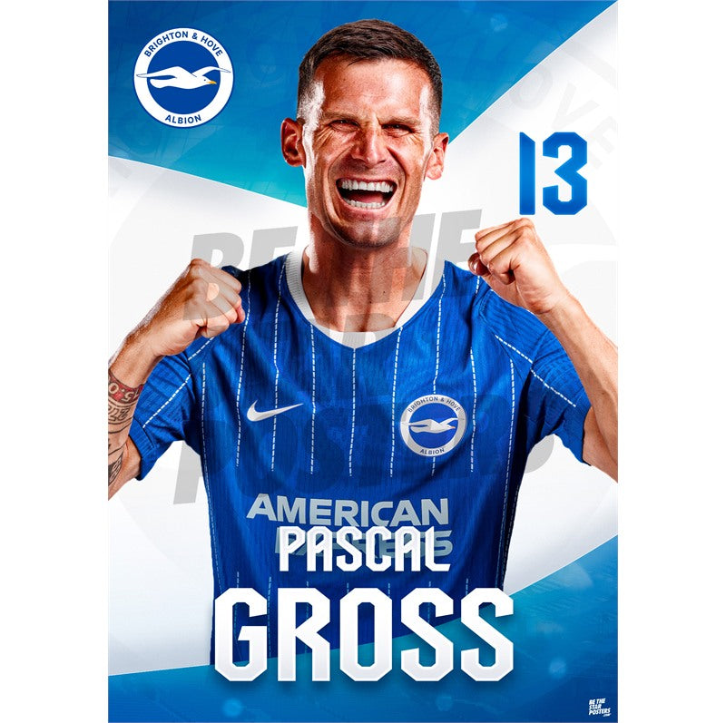 Brighton & Hove Albion Pascal Groß 26/27 Headshot Poster