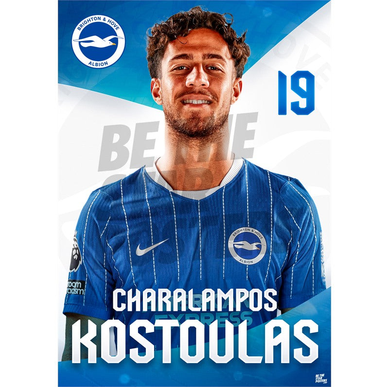 Brighton & Hove Albion Charalampos Kostoulas 26/27 Headshot Poster