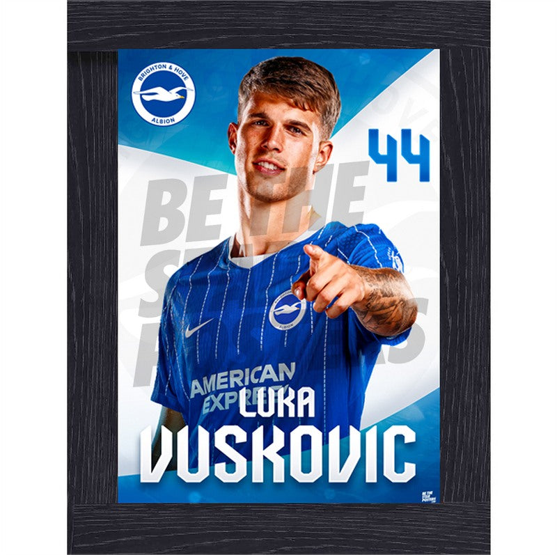 Brighton & Hove Albion Luka Vušković 26/27 Headshot Poster