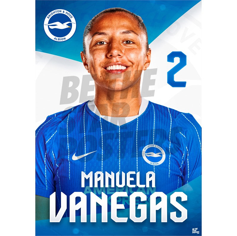 Brighton & Hove Albion Women Manuela Vanegas 26/27 Headshot Poster