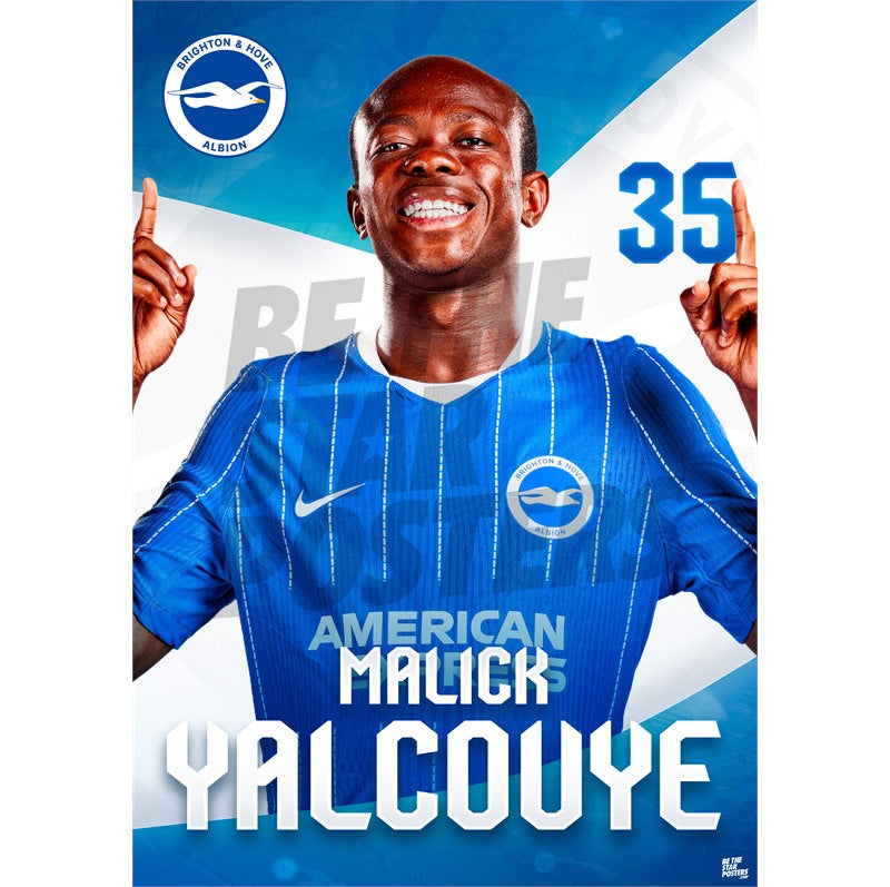Brighton & Hove Albion Malick Yalcouyé 26/27 Headshot Poster