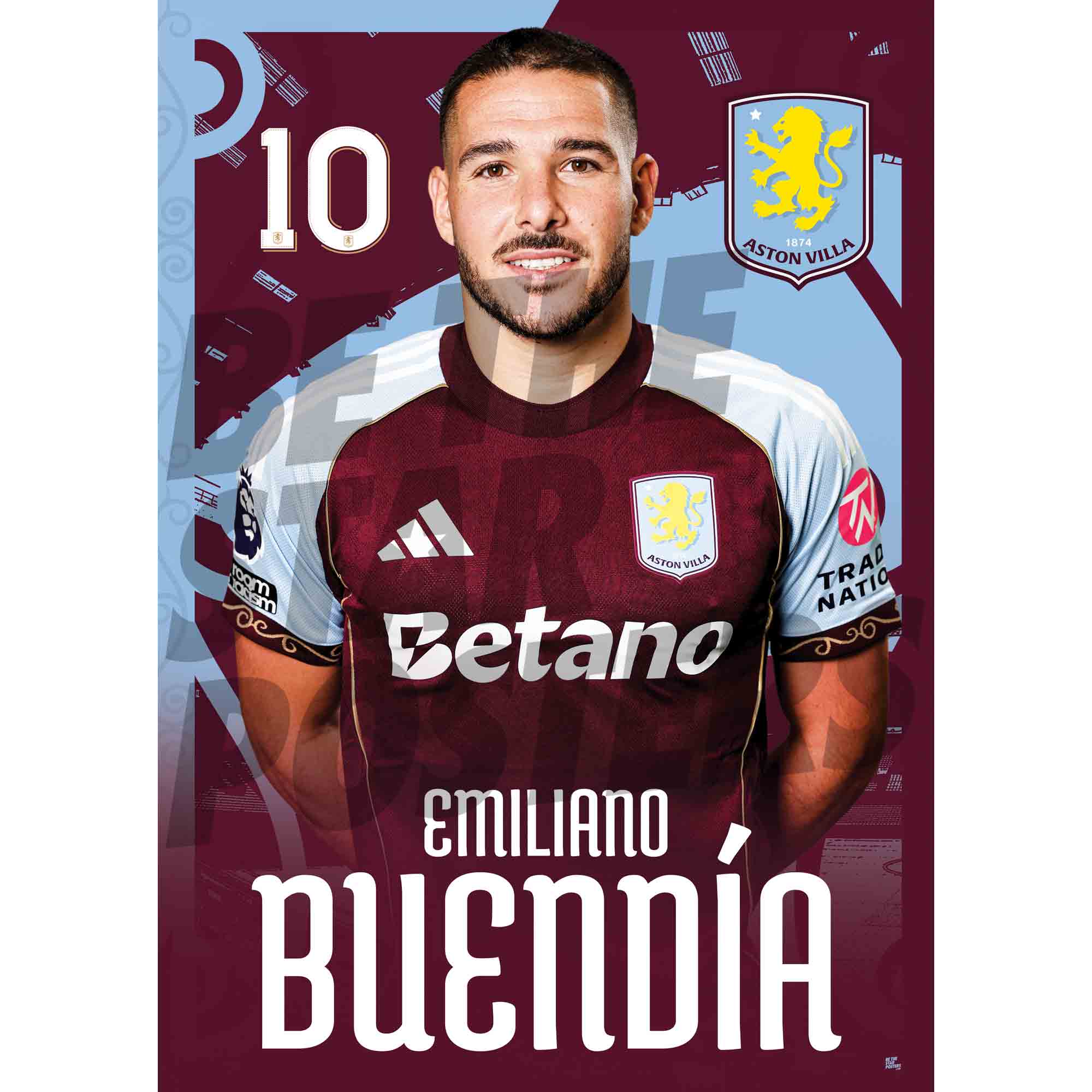Aston Villa FC Emi Buendia 25/26 Headshot Poster