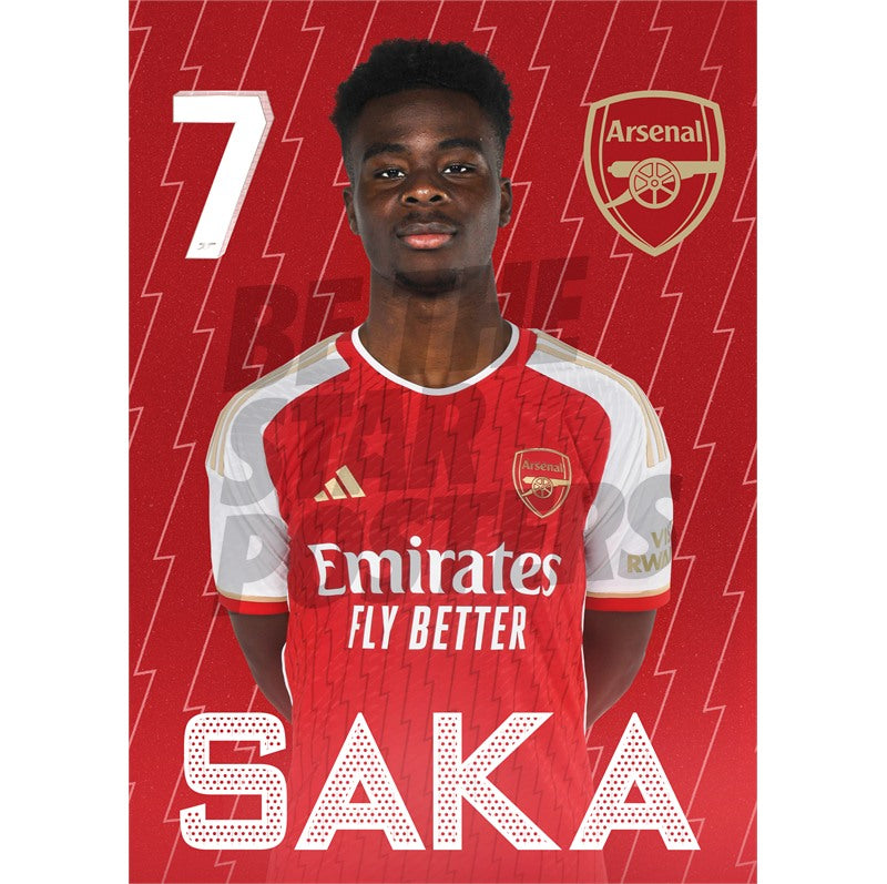 Arsenal FC Saka 23/24 Headshot Poster