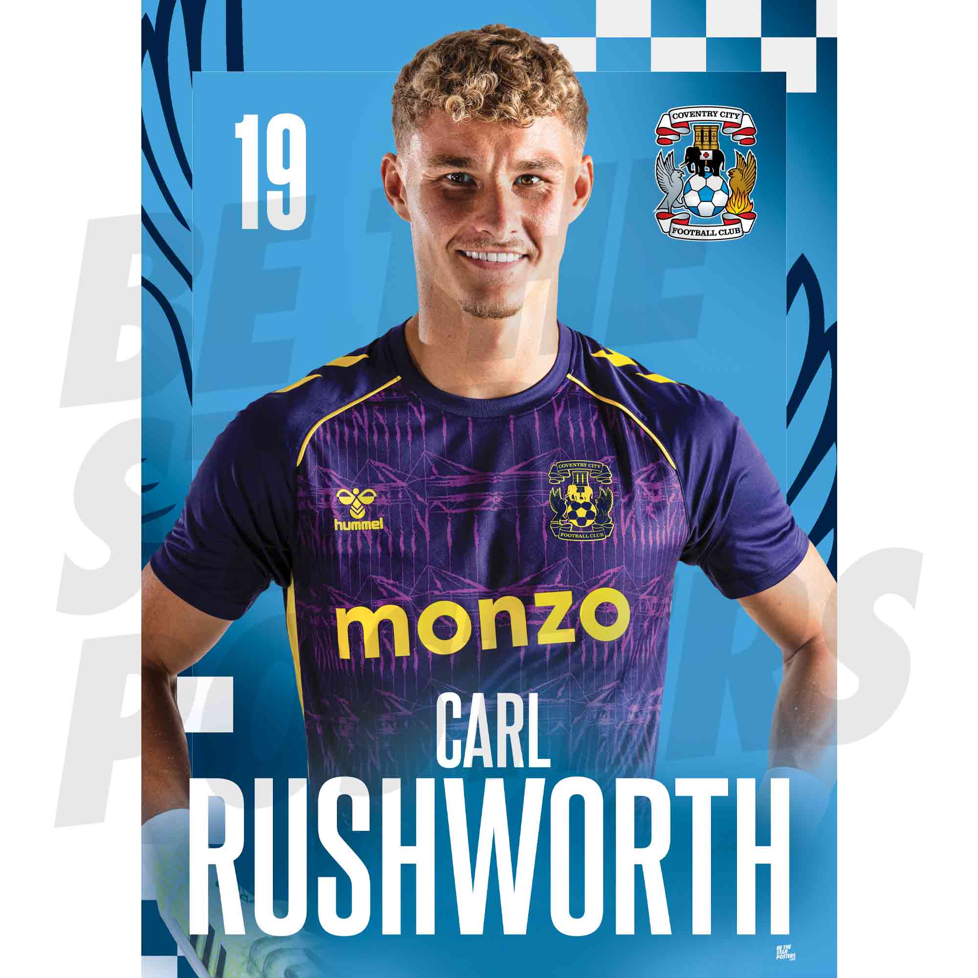 Coventry City FC Carl Rushworth 25/26 Headshot Poster