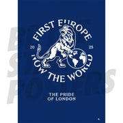 Chelsea FC First Europe Now The World Crest Poster