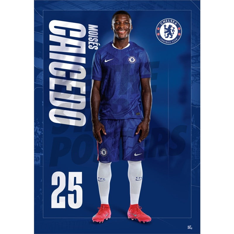 Chelsea FC Caicedo 25/26 Headshot Poster