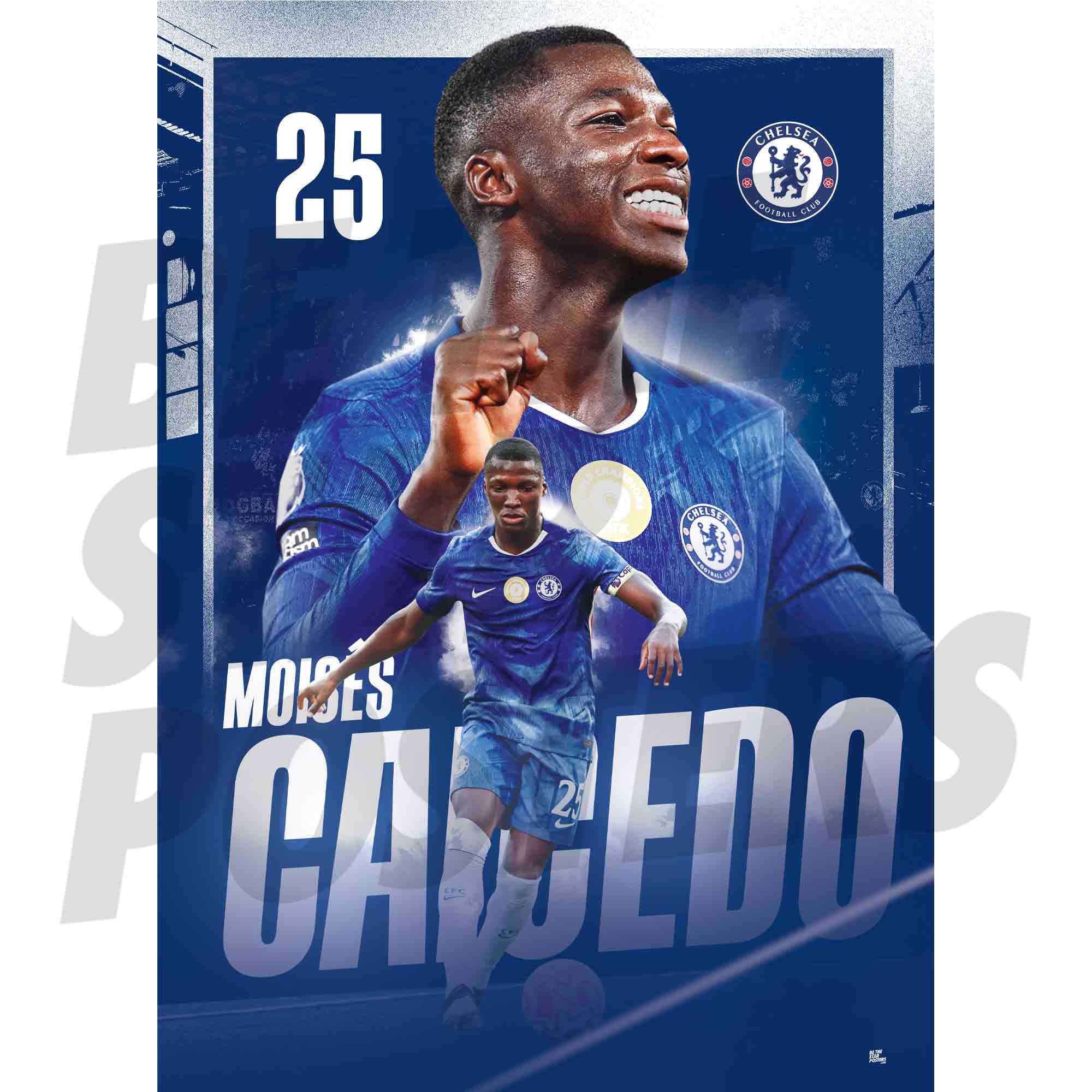 Chelsea FC Moises Caicedo 25/26 Action Poster