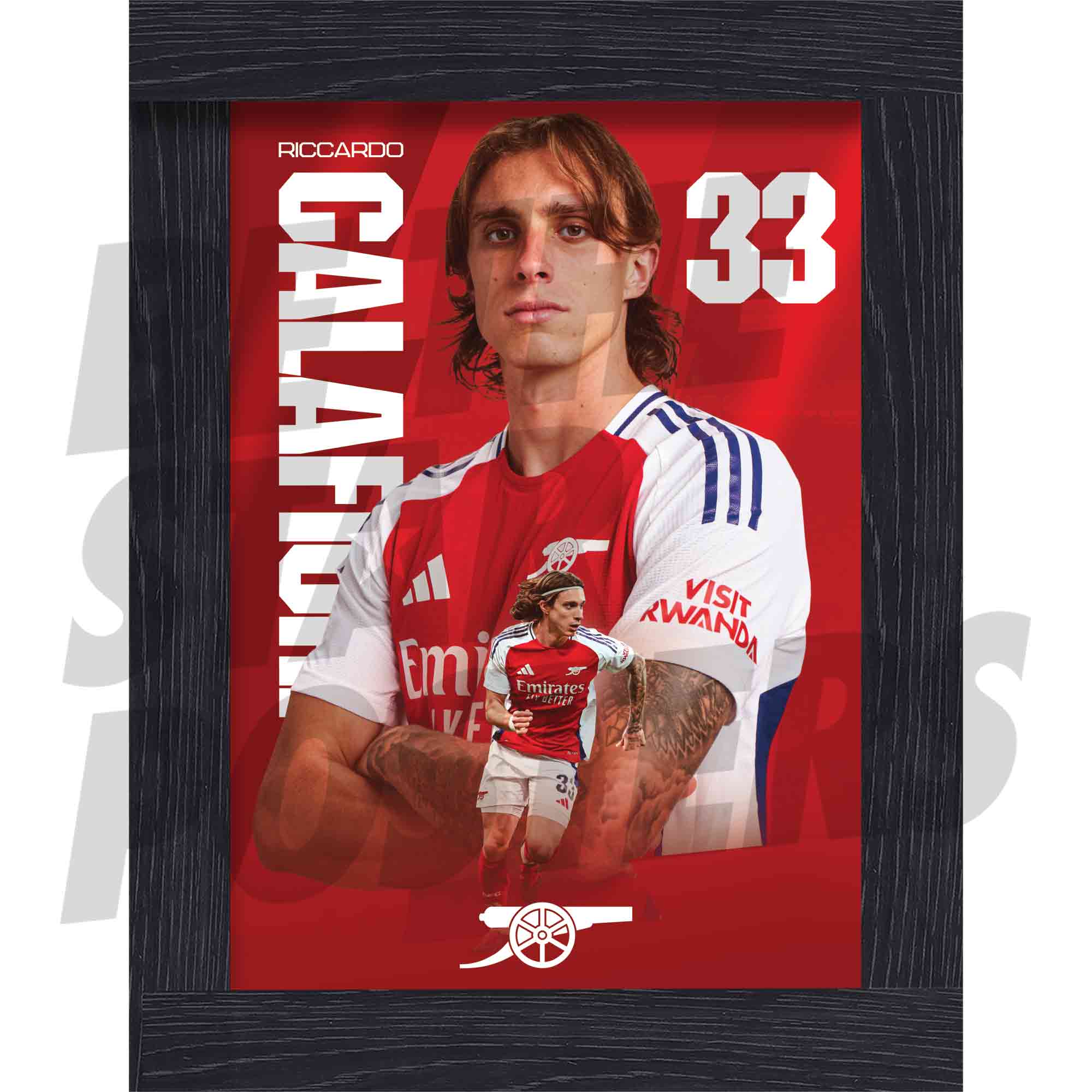 Arsenal FC Calafiori 24/25 Action Poster