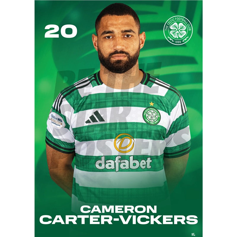 Celtic FC Cameron Carter-Vickers 25/26 Headshot Poster