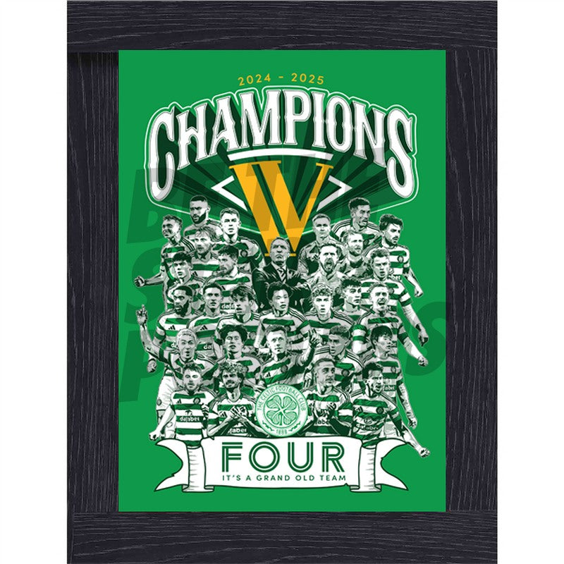 Celtic FC Squad 24/25 Champions Montage Poster