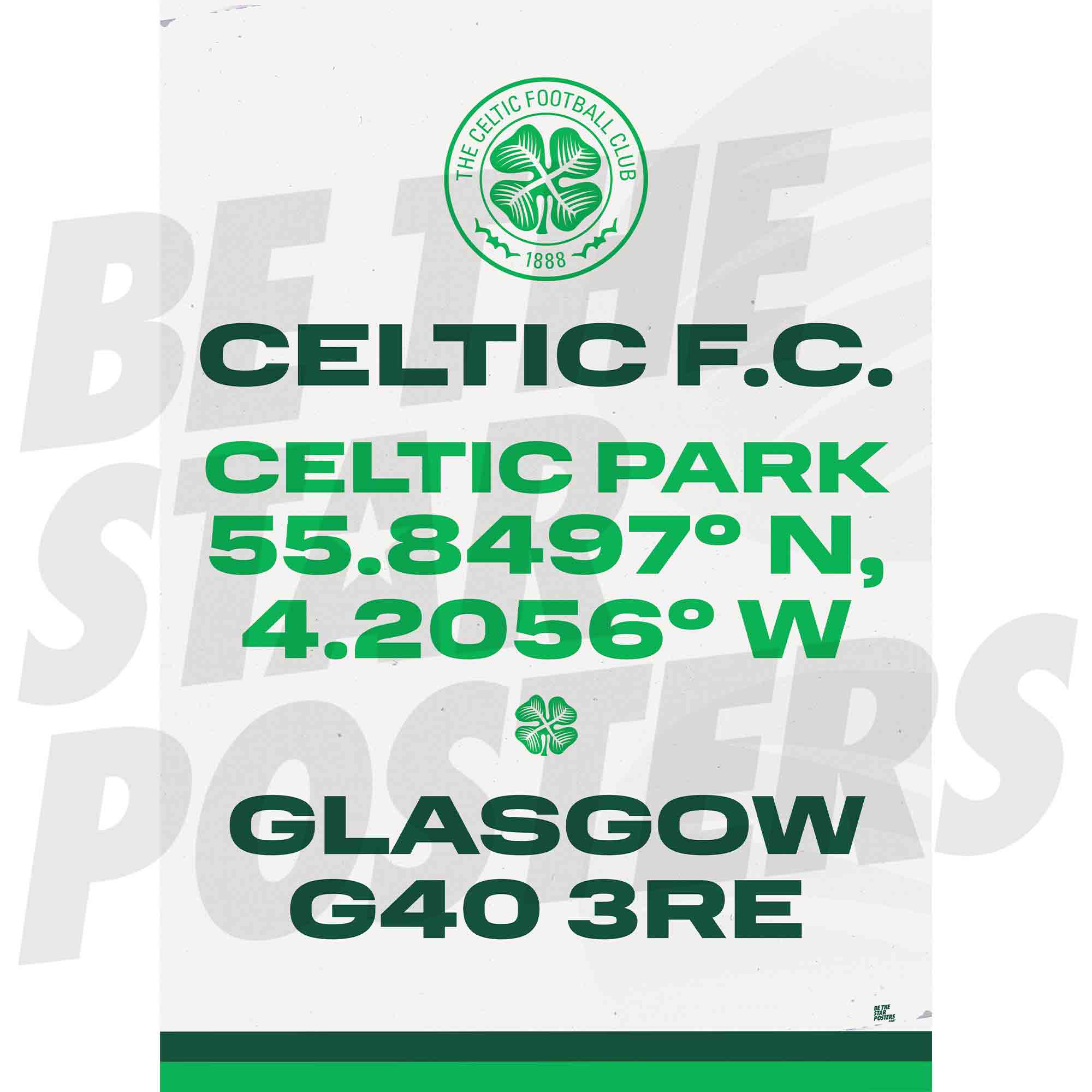 Celtic FC Coordinates Poster