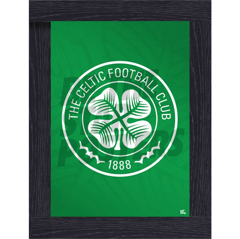 Celtic FC Crest Green Pattern Poster