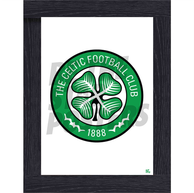 Celtic FC Crest Green on White Poster
