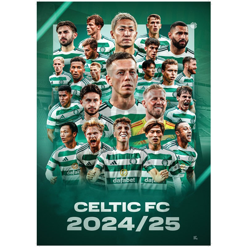 Celtic FC Squad 24/25 Team Montage Poster