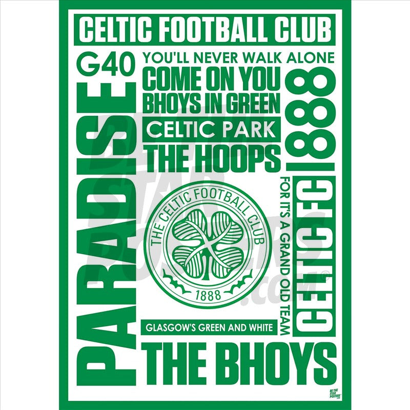 Celtic FC Word Poster