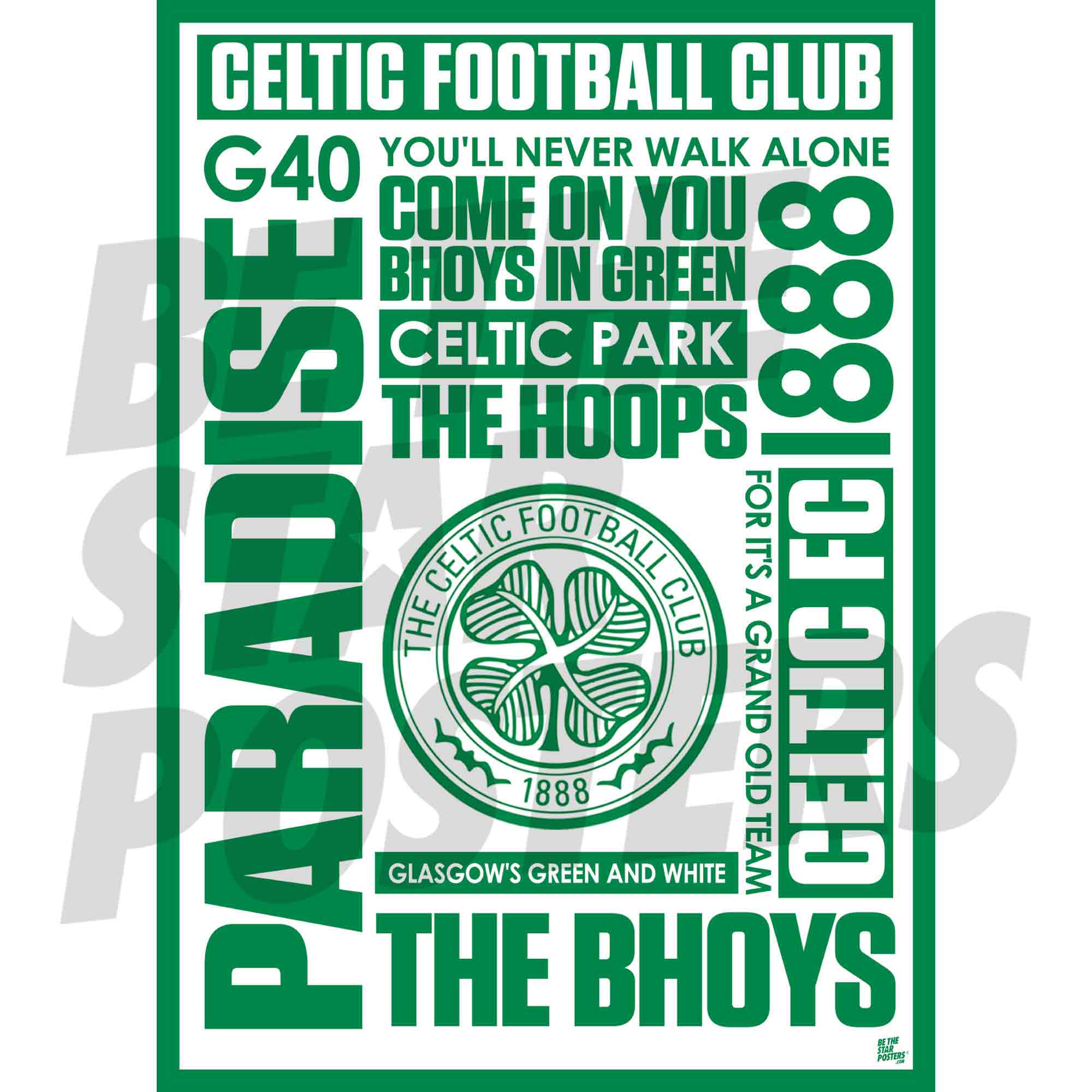 Celtic FC Word Poster