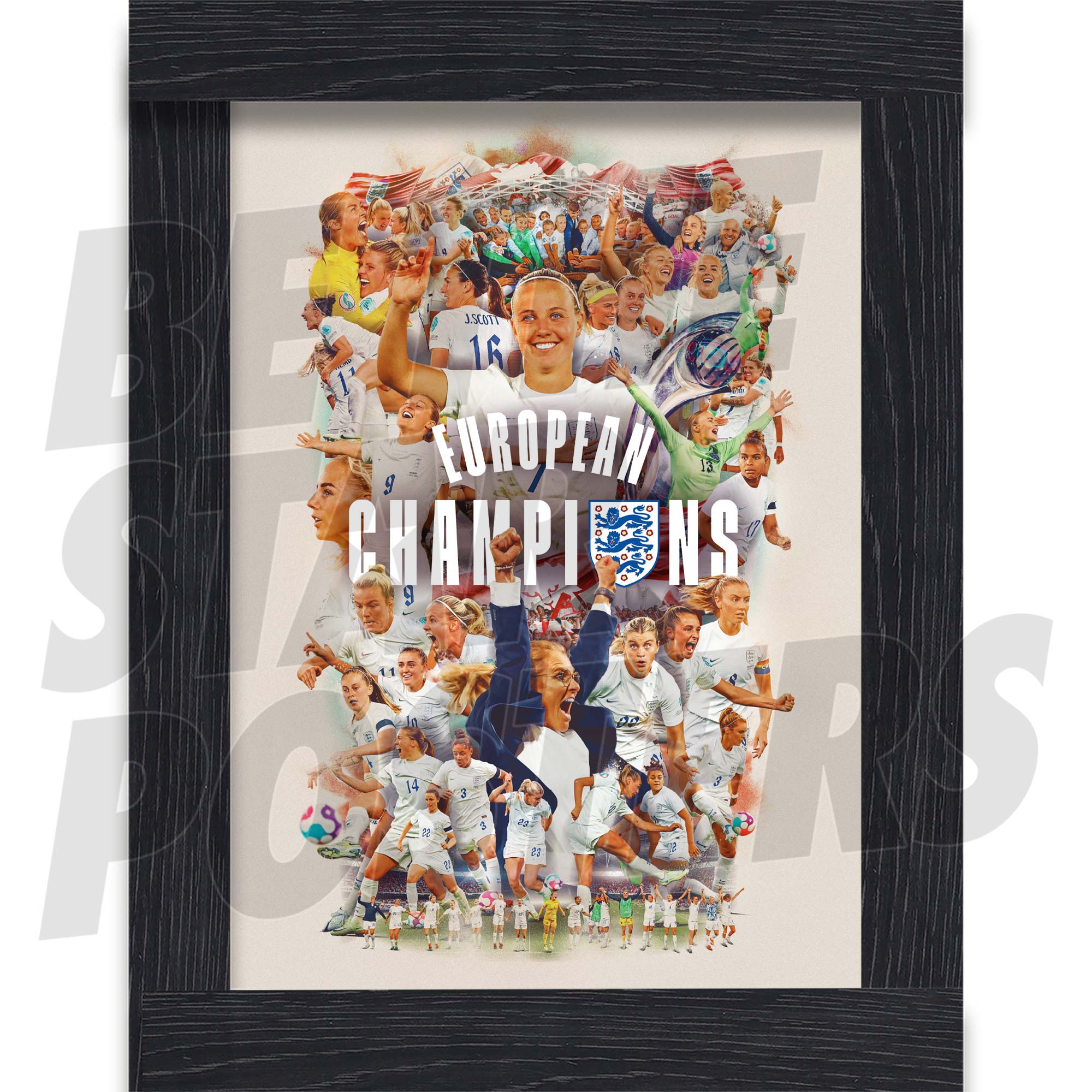 Lionesses European Champions Montage Poster