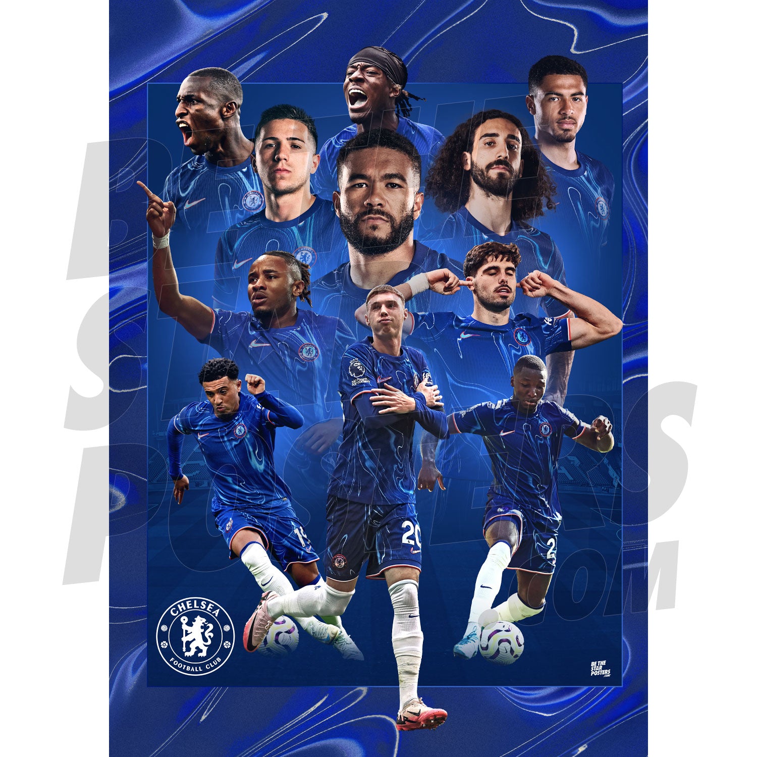 Chelsea FC Men's 24/25 Team Montage Poster | Official Print | BTSP – Be ...