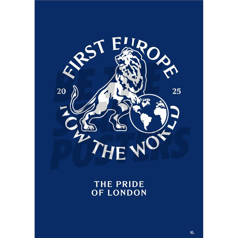 Chelsea FC First Europe Now The World Crest Poster