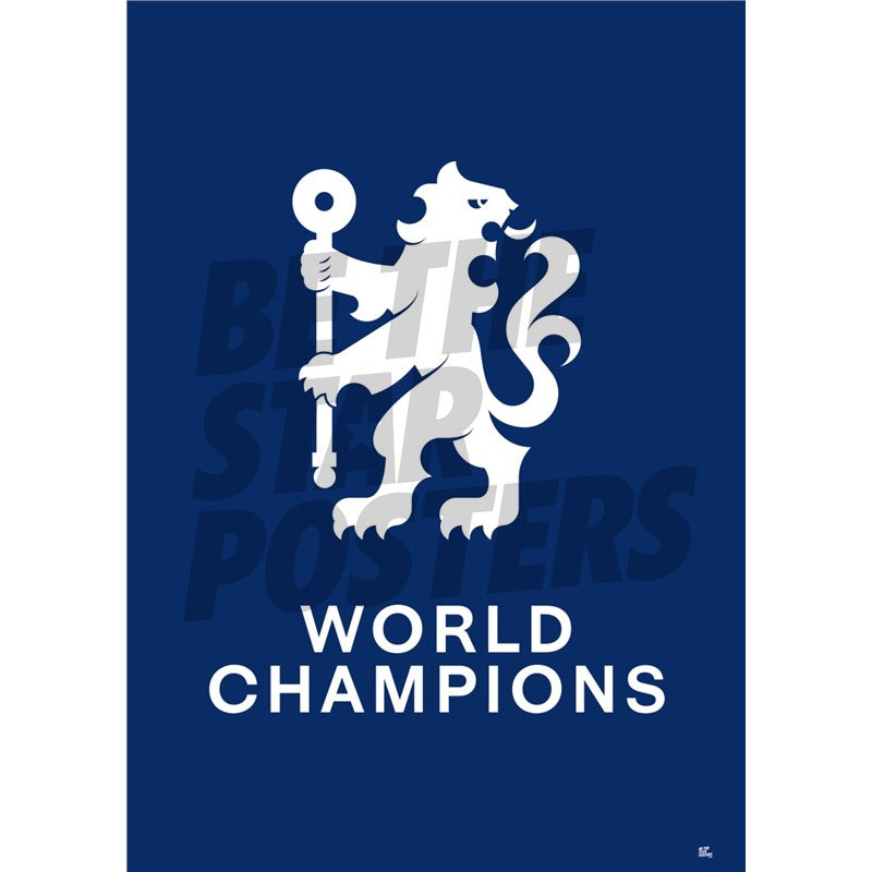 Chelsea FC Lion Crest World Champions Poster
