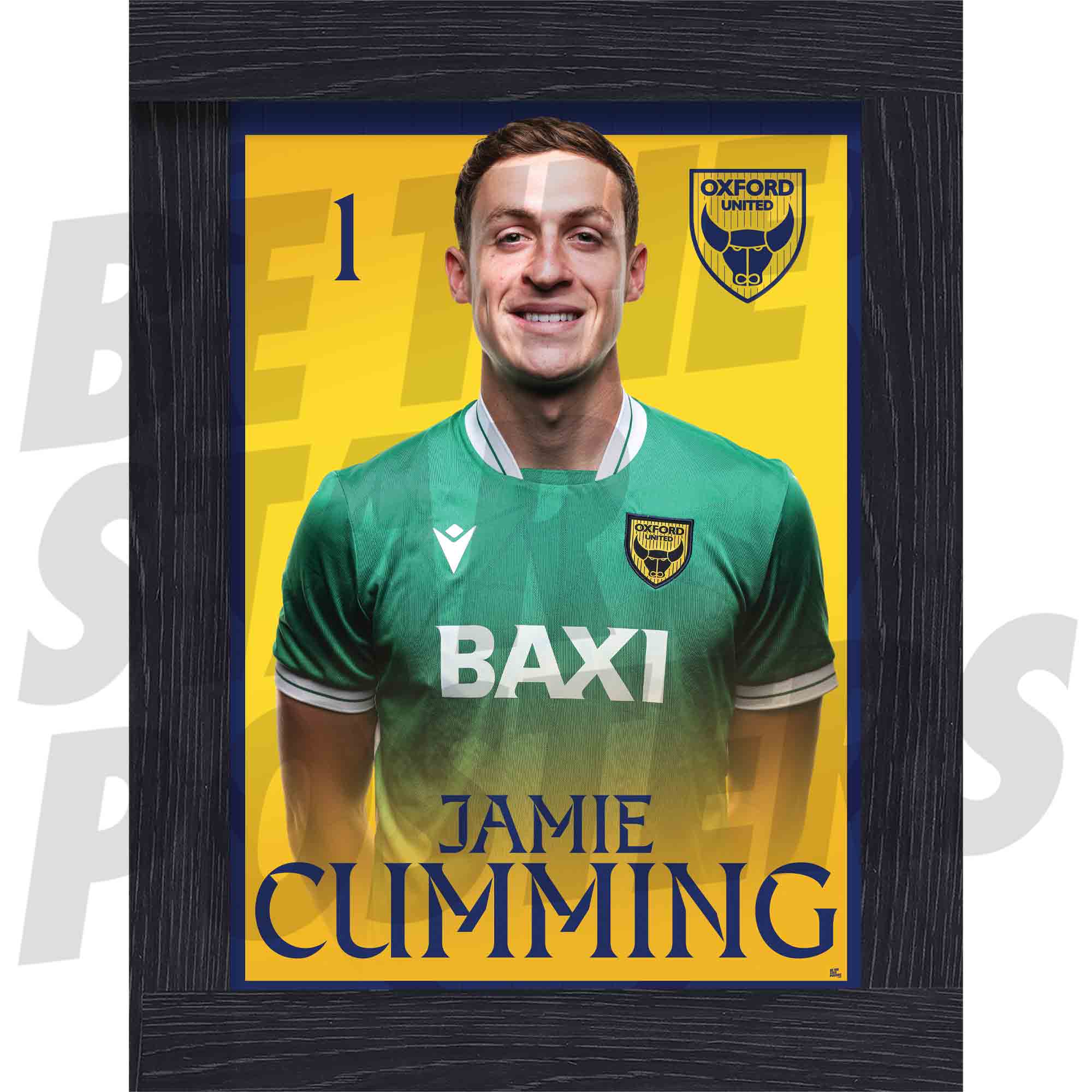 Oxford United FC Jamie Cumming 25/26 Headshot Poster