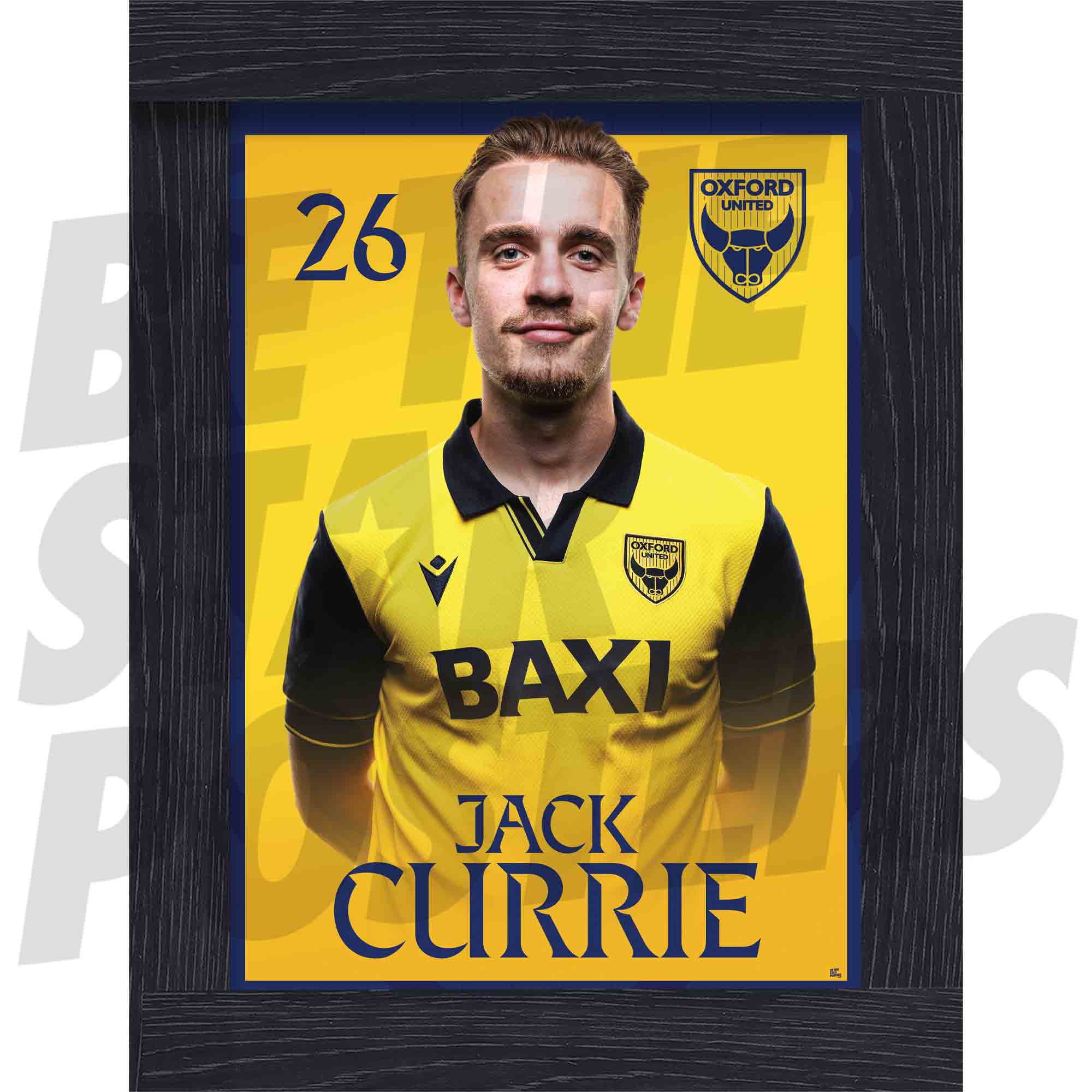 Oxford United FC Jack Currie 25/26 Headshot Poster