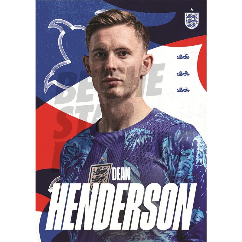 Dean Henderson England 26/27 Home Headshot Poster