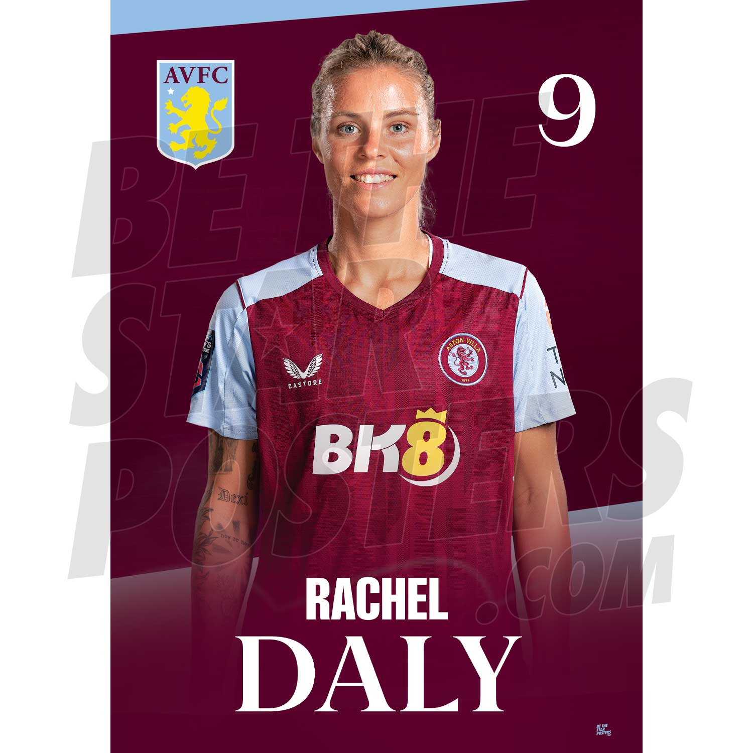 Aston Villa FC Rachel Daly 23/24 Headshot Poster