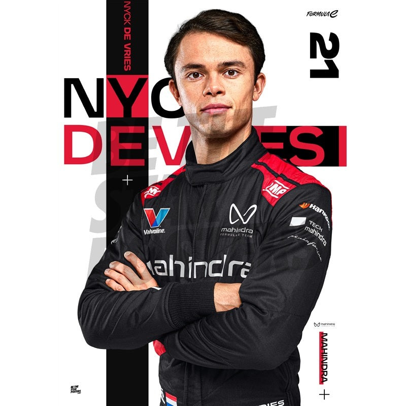 Nyck de Vries Formula E Mahindra Racing Season 12 Poster