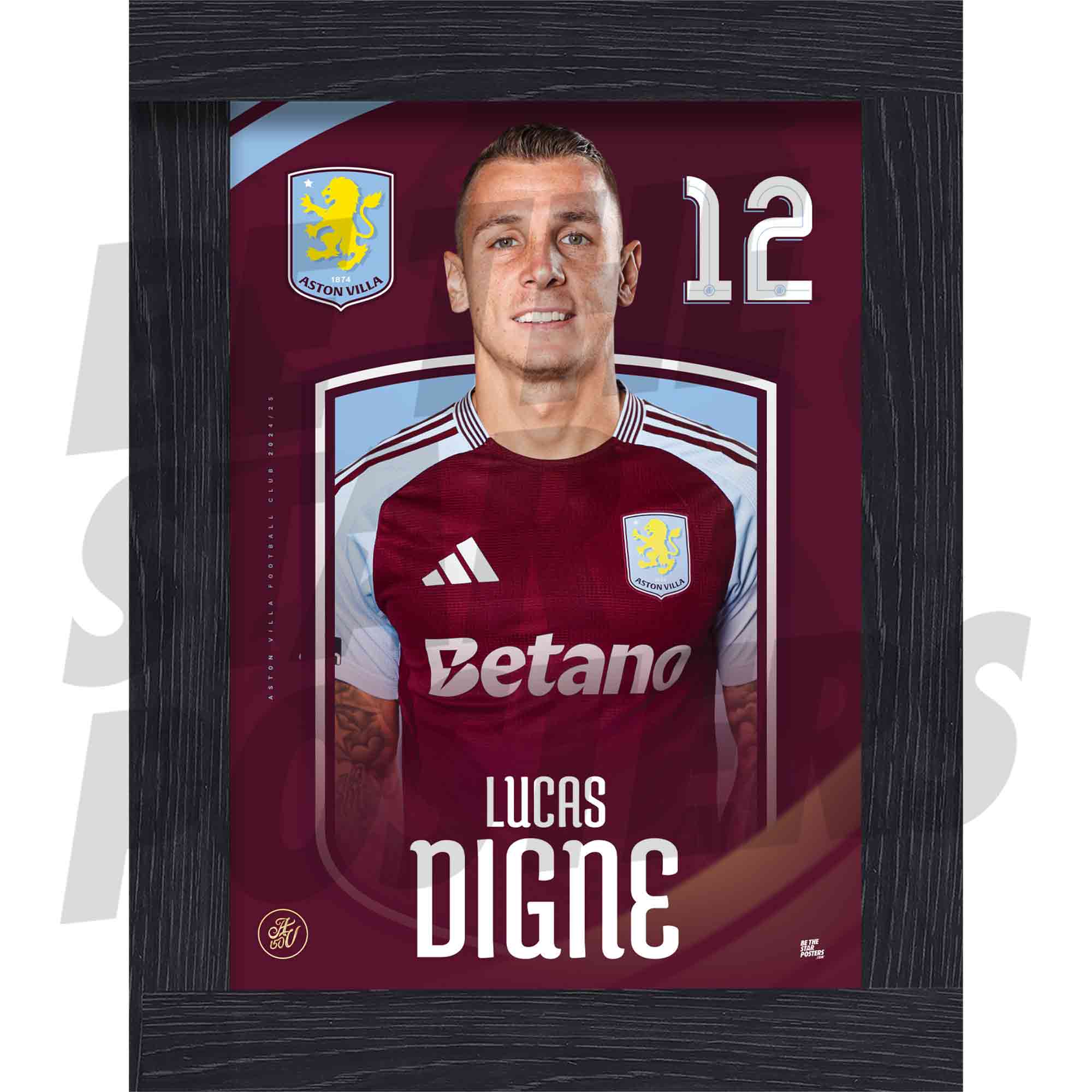 Aston Villa FC Digne 24/25 Headshot Poster