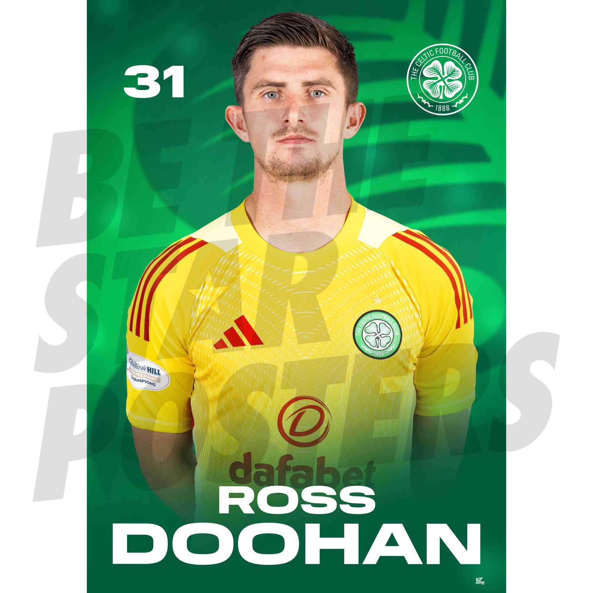 Celtic FC Ross Doohan 25/26 Headshot Poster