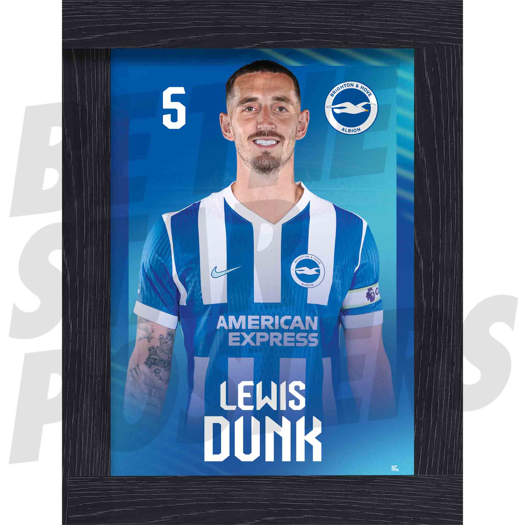 Brighton & Hove Albion FC Lewis Dunk 25/26 Headshot Poster