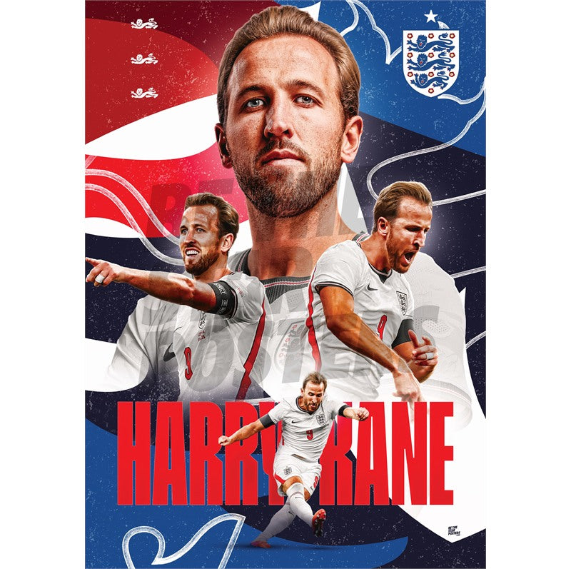 Harry Kane England 26/27 Home Action Poster