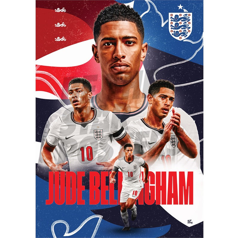 Jude Bellingham England 26/27 Home Action Poster