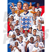 England Squad 24/25 Player Montage Poster